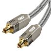 EMK YL/B 30m Transparent Gray Optical Fiber Audio Cable Square to Square - 3