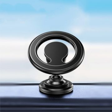 D19 Car Magnetic Phone Holder Rotatable Metal Bracket, Black Sticker - 1