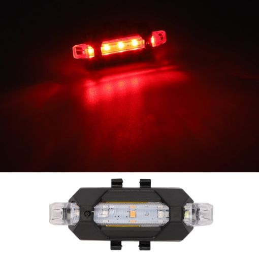 Red Motorcycle Bicycle Charging Strobe Decorative Warning Tail Light - 1