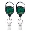 2pcs 65cm Retractable Badge Reel Vintage Compass Map Holder (Green) - 1