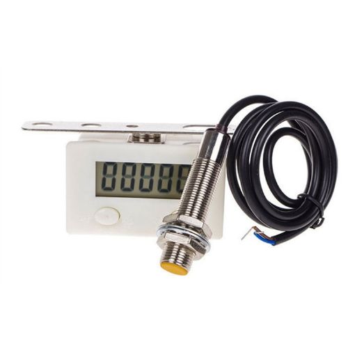 5 Display Digital Counter with Magnetic Sensor Switch, Nickel-plated Copper - 1