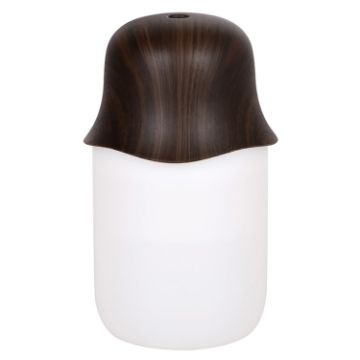 Dark Wood Grain USB Desktop Humidifier & Aromatherapy Night Light - 1