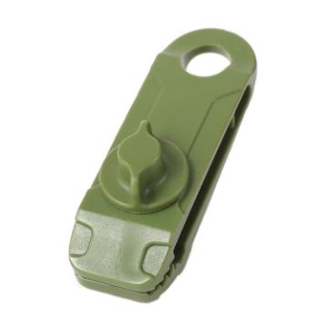Dark Green Tent Shark Clips - Windproof Canopy Pull Points for Camping - 1