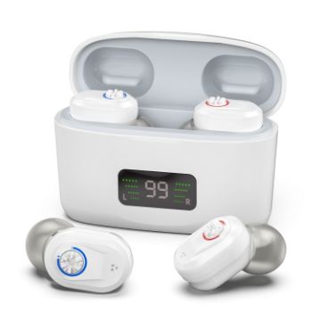 Z-127D In-ear Hearing Aid Earphone with Digital Display - White - 1