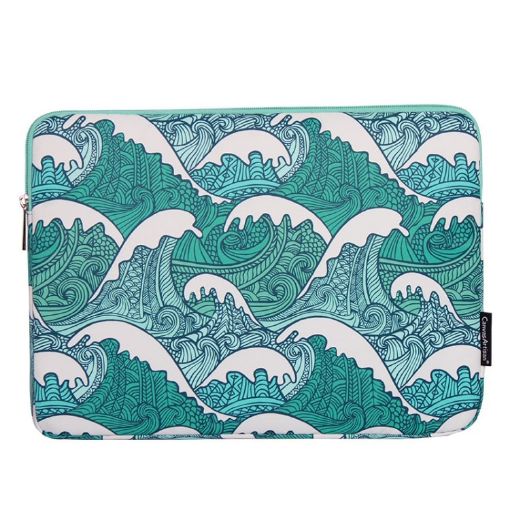 13" Green Wave PU Leather Laptop & Tablet Sleeve Bag H3-04 - 1