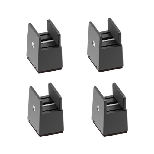 Adjustable Furniture Feet Pads 4pcs, 50mm High, Black Plywood, 10-37mm - 1