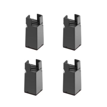 Adjustable Furniture Heightening Feet Pads 4pcs, 75mm High, Black Clip - 1