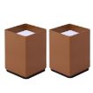 2pcs Furniture Carbon Steel Heightening Foot Pad, Square 6x10cm Brown - 1