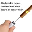 Gold Serrated Cigar Needle Dredger with Drilled Smoke Vent - Lightweight - 5