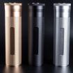 Black Metal Humidor Cigar Tube with Humidity Display Storage Bin - 2