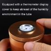 Black Metal Humidor Cigar Tube with Humidity Display Storage Bin - 4
