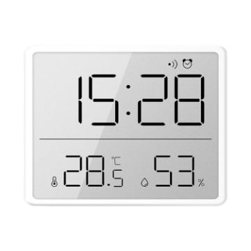 Thin & Light Magnetic Wall-Mounted LCD Digital Clock - White, 8218 Model - 1