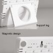 Thin & Light Magnetic Wall-Mounted LCD Digital Clock - White, 8218 Model - 6
