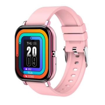 H10 Pink Smart Watch 1.69" Screen, Bluetooth Call, Heart Rate/BP Monitor - 1