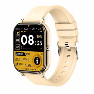 H10 Smart Watch 1.69" Screen, Bluetooth Call, Heart Rate/BP Monitor, Yellow - 1