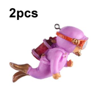 Fish Tank Diver Ornaments - 2pcs Aquarium Decorations, Regular Pink - 1