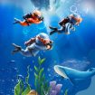 Fish Tank Diver Ornaments - 2pcs Aquarium Decorations (With Camera Blue) - 6