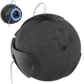 AhaStyle PT183 Wall Stand for Amazon Echo Dot 4/5 Speaker (Black) - 1