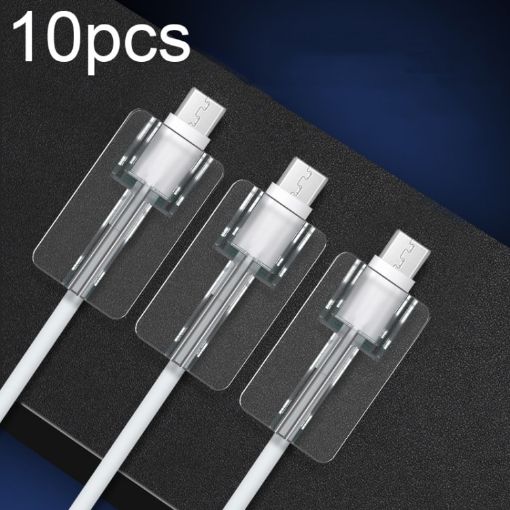 10pcs Square Transparent Cable Protective Sleeve for Type-C/USB-C - 1