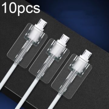 10pcs Square Transparent Micro USB Cable Protective Sleeve Winder - 1