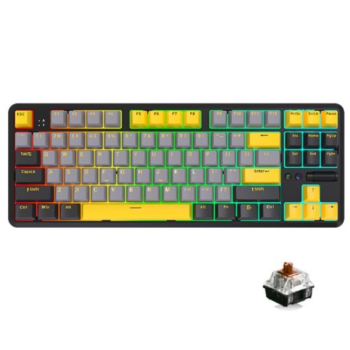 Ajazz K870T Pro 87-Key Wireless/Bluetooth/Wired RGB Mechanical Keyboard - 1