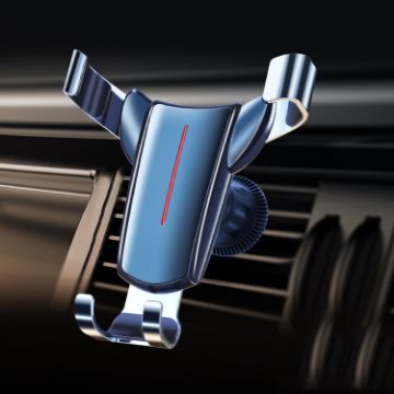Triangular Gravity Sensor Car Phone Holder - Black Hook Clip - 1