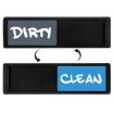 Double-Sided Dishwasher Magnet Clean Dirty Sign, Black-Blue Gray - 1