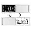 Double-Sided Dishwasher Magnet Clean Dirty Sign, Silver-Black/White - 1