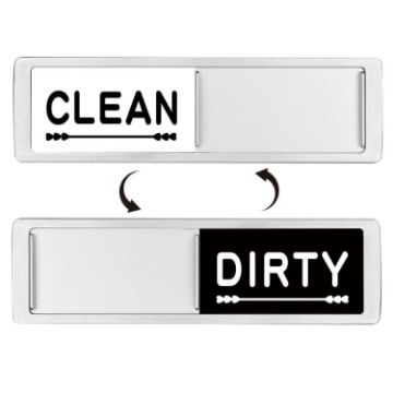 Double-Sided Dishwasher Magnet Clean Dirty Sign - Silver Love - 1