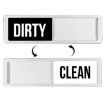 Double-Sided Dishwasher Magnet Clean Dirty Sign - Silver Black White - 1