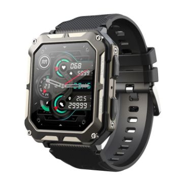 C20 Pro 1.83" IP68 Waterproof Bluetooth Call Smart Sports Watch Black - 1