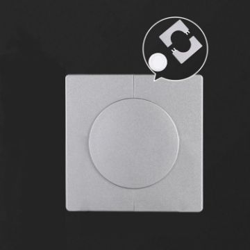 Square Silver Air Conditioning Hole Cover, Split Style 5cm Wall Plug - 1