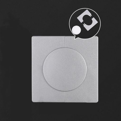 Square Silver Air Conditioning Hole Cover, Split Style 5cm Wall Plug - 1