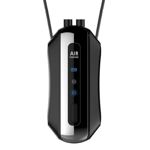 Black Portable Negative Ion Air Purifier - Rope Style Hanging Neck Purifier - 1
