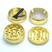Gold Coin Pattern Zinc Tobacco Grinder, 40mm 4 Layers - 6