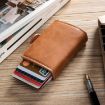 RFID Automatic Pop-up Card Holder Metal Wallet Box (Coffee) - 6