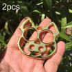 Cartoon Pig Self-Defense KeyChain Fist Gloves Window Breaker Gold 2pcs - 1
