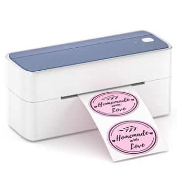 Phomemo PM241-BT Bluetooth Thermal Label Printer, US Size, White Purple - 1