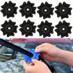 Universal Car Wiper Hole Cover - PVC Dustproof Snowproof Pad (Black) - 1