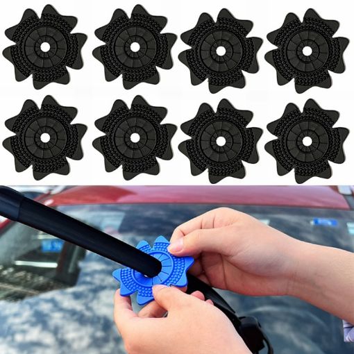 Universal Car Wiper Hole Cover - PVC Dustproof Snowproof Pad (Black) - 1