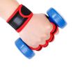 Red Anti-slip Weightlifting Gloves - Dumbbell Bar Wrist Support, L Size - 2