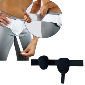 Adult Hernia Belt Groin Protection, Black - Supportive Comfort Belt - 1