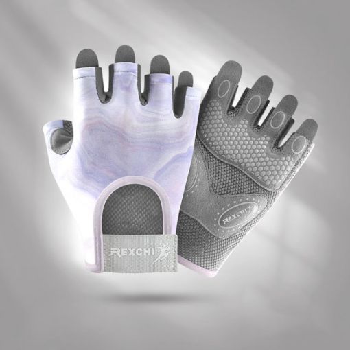 Yoga Sports Gloves - Non-slip, Shock-absorbing, Half-finger, Size S, Purple - 1