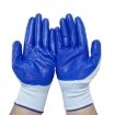 2pcs Work Safety Gloves Nitrile Abrasion Oil Resistant White/Blue - 2
