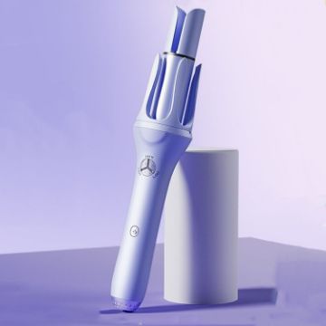 Purple 32mm Automatic Ceramic Curling Iron, Big Wave Styling Tool, CN Plug - 1
