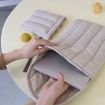13" Gray White Cotton Embroidery Laptop Sleeve - Lightweight Protective Case - 3