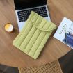13" Gray White Cotton Embroidery Laptop Sleeve - Lightweight Protective Case - 5