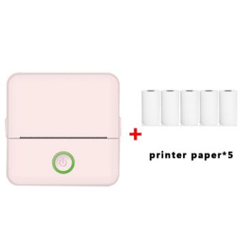 X6 200DPI Inkless Bluetooth Student Printer with 5 Pink Papers - 1