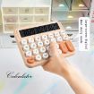 Olive Green 12-Digit Mechanical Keyboard Calculator with Big Buttons - 7