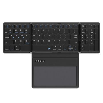 Leather Wireless Bluetooth Keyboard with Touch-Pad - Multi-System Portable Keypad - 1